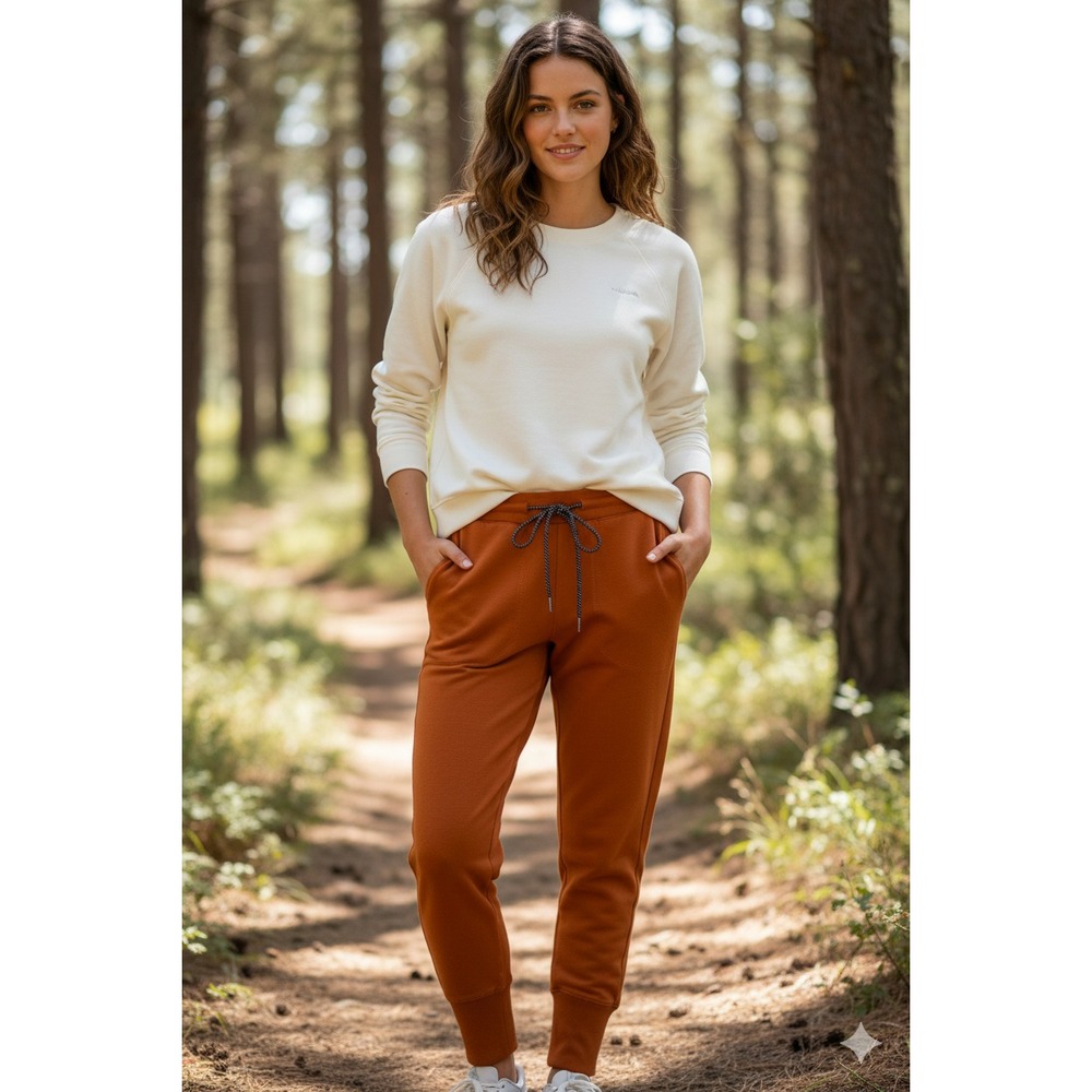 Columbia‎ Lodge Knit Jogger Pants Womens M Rust Comfy Athleisure Gorpcore Sporty